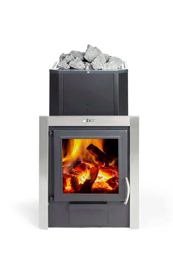 FinTec FINN holzbeheizter Saunaofen mit Mauerhals für Außenbefeuerung / Leistung 15,9 kW