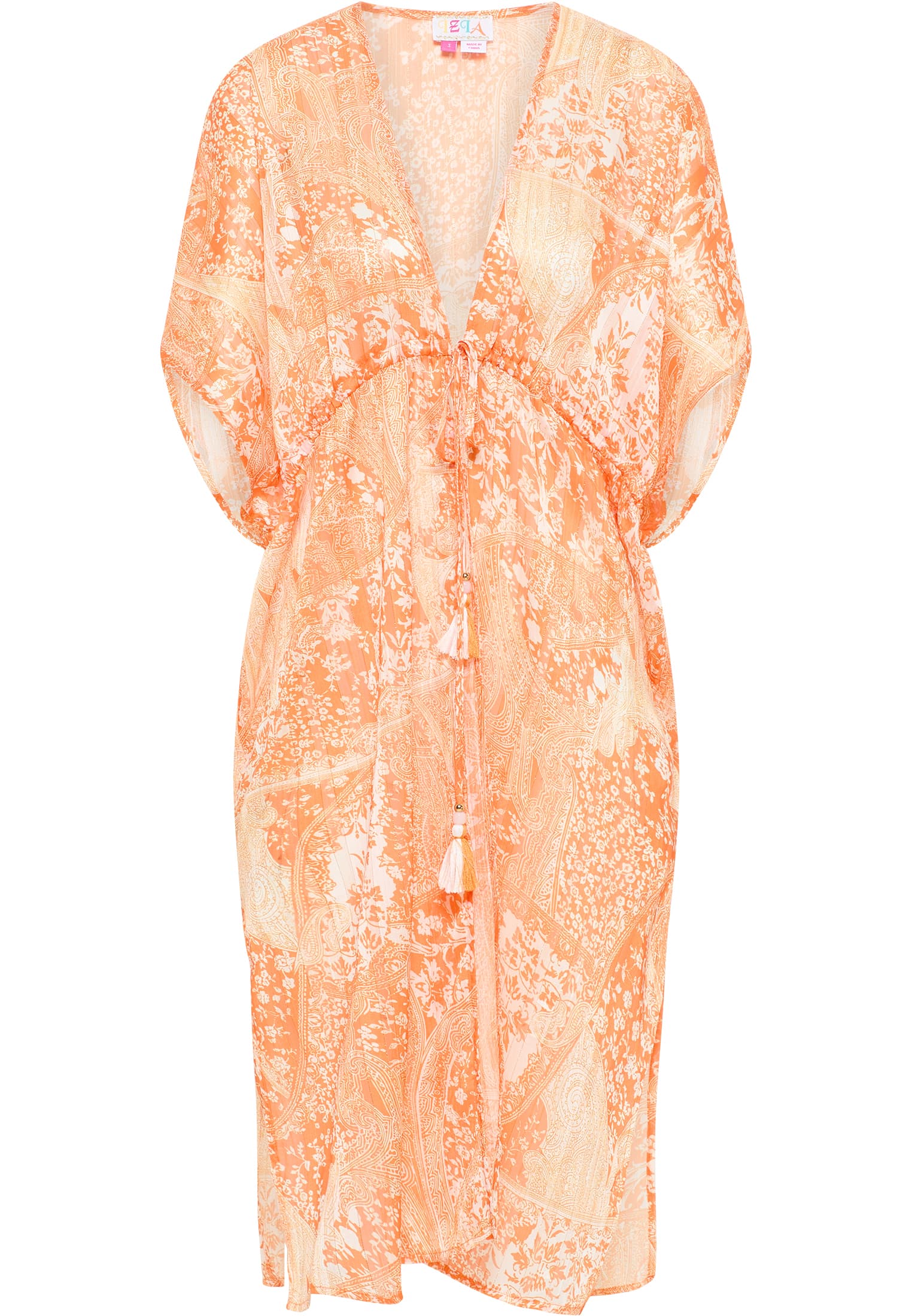 IZIA Kimono Damen Orange Weiss