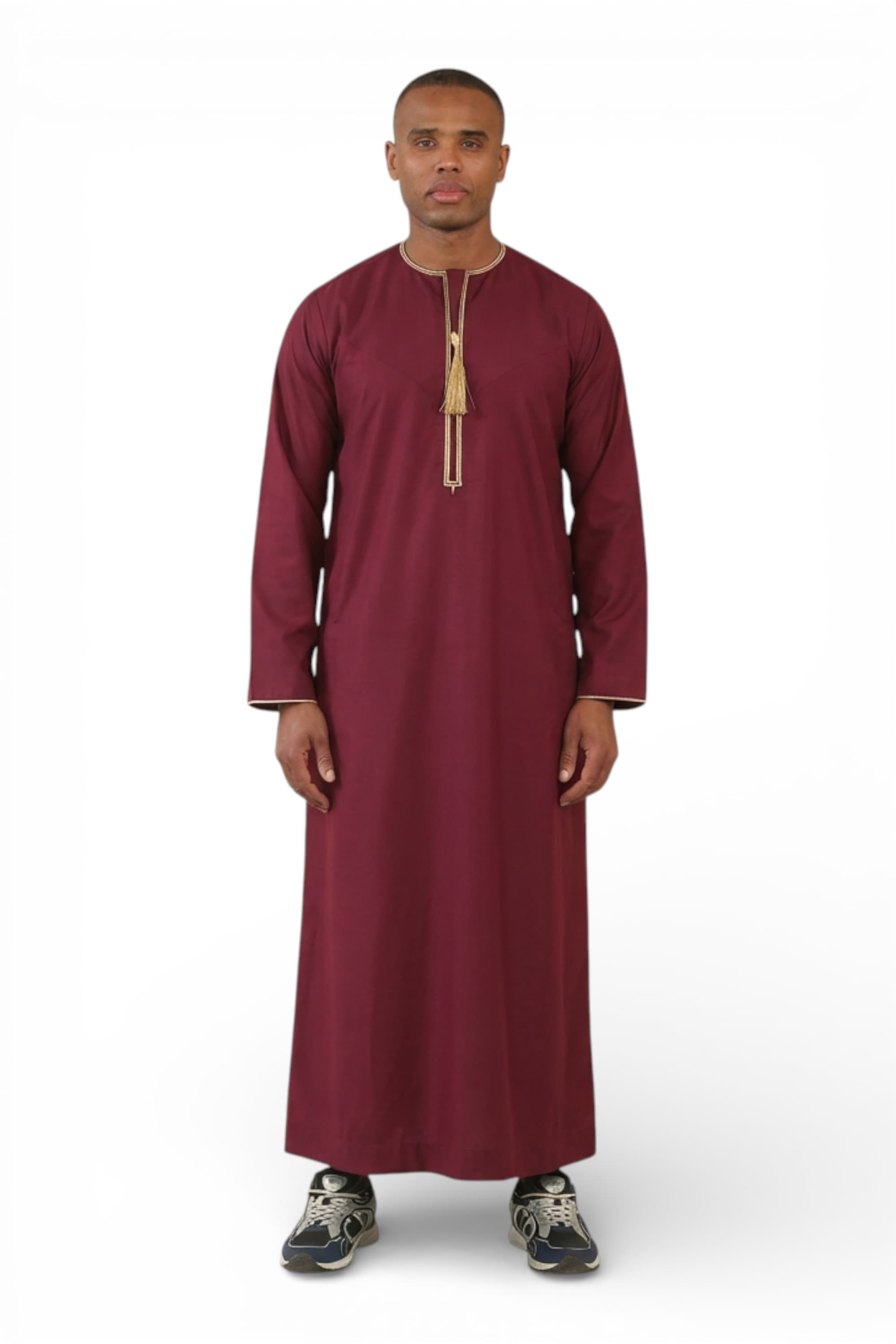 Herren Ramadan Burgunderrot Marokkanischer Thobe Robe Emirati Eid Jubba- TT-003