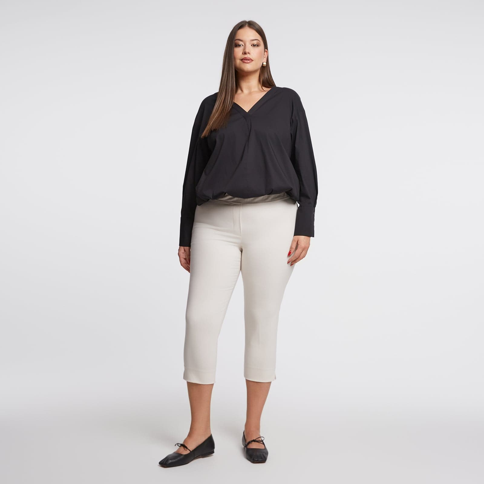 Basic cotton capri pants