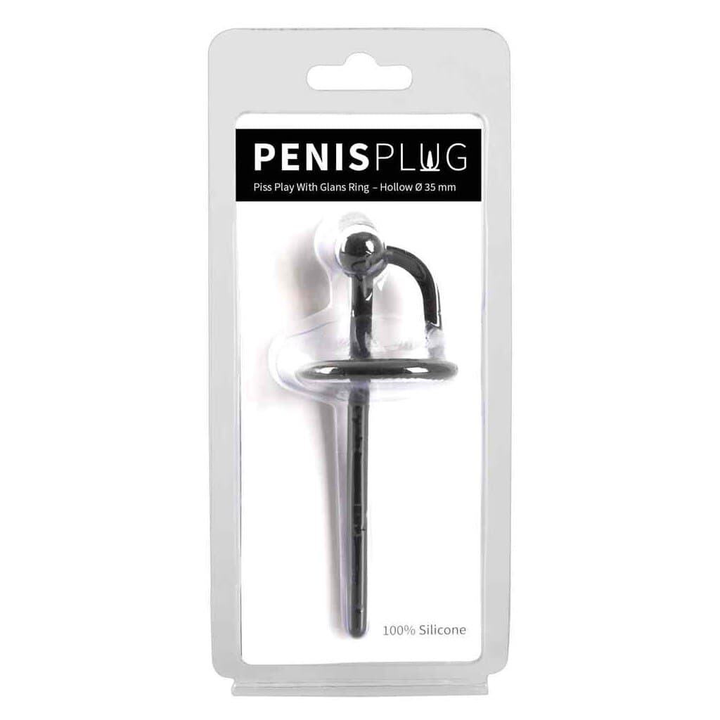 Penisplug Piss Play mit Eichelring hohl