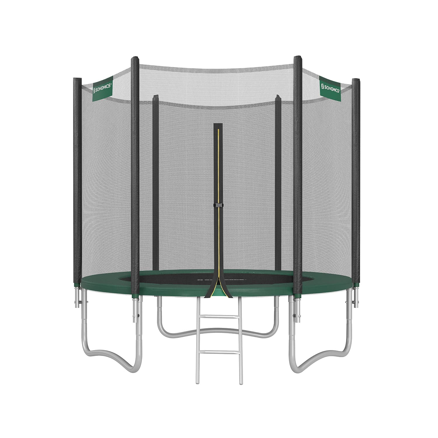 Trampolin Ø 244 cm mit Netz für Garten dunkelgrün
