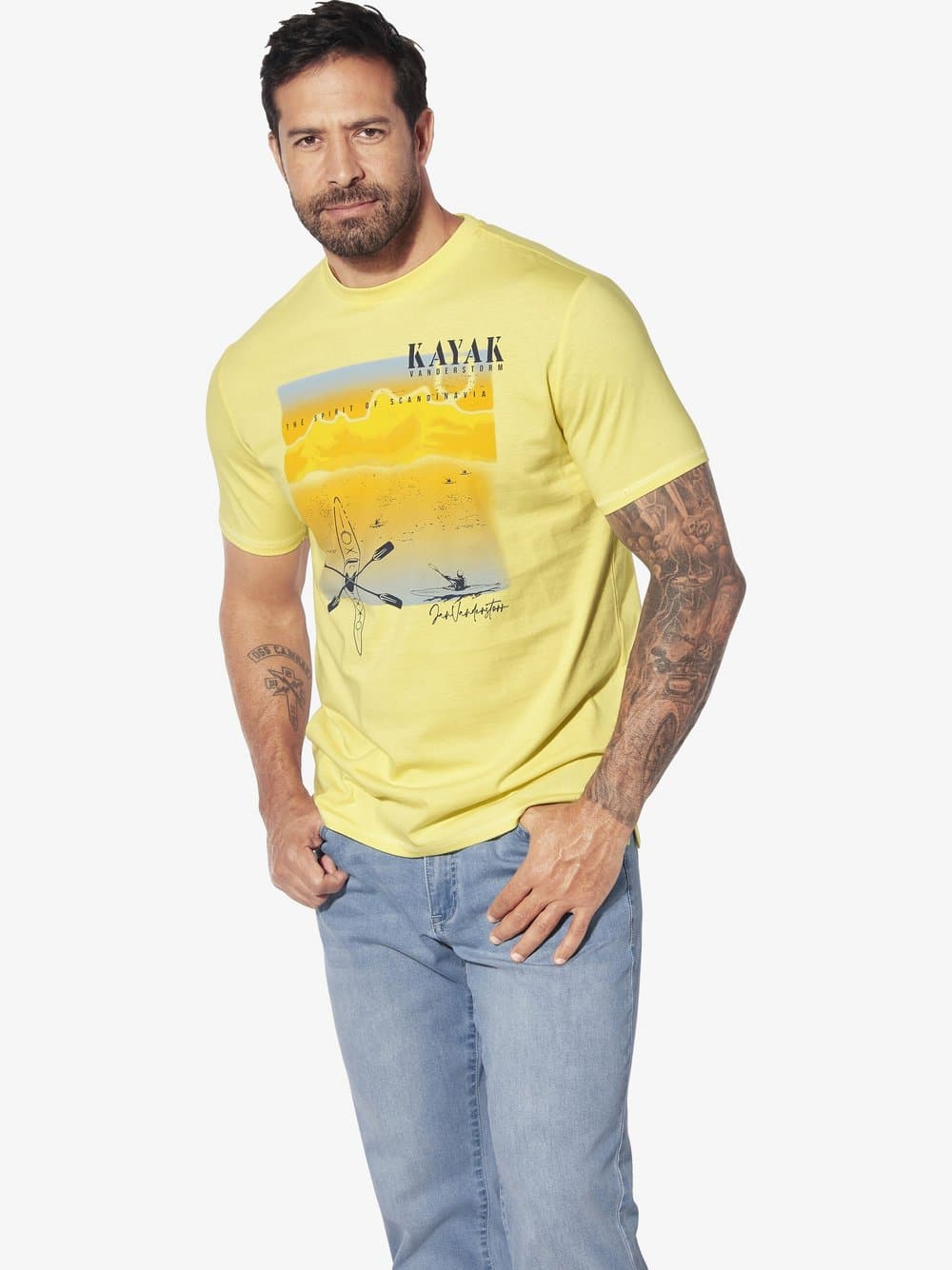 Jan Vanderstorm T-Shirt Herren gelb, XXL