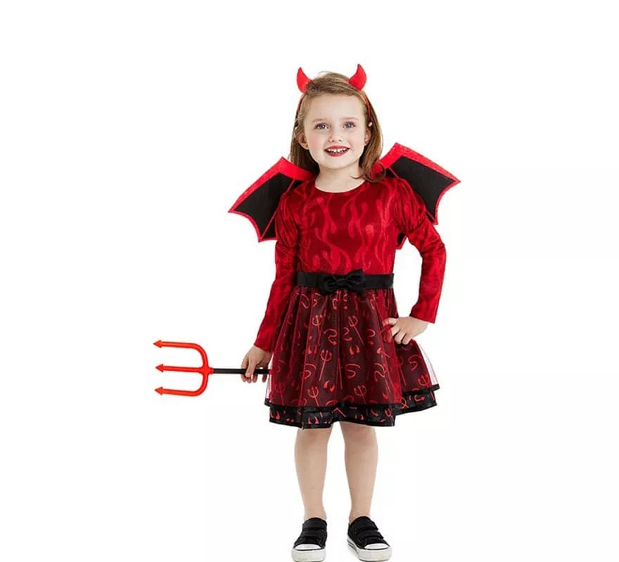 Rotes Koboldkostüm mit Stirnband und Flügeln für Babys und Mädchen