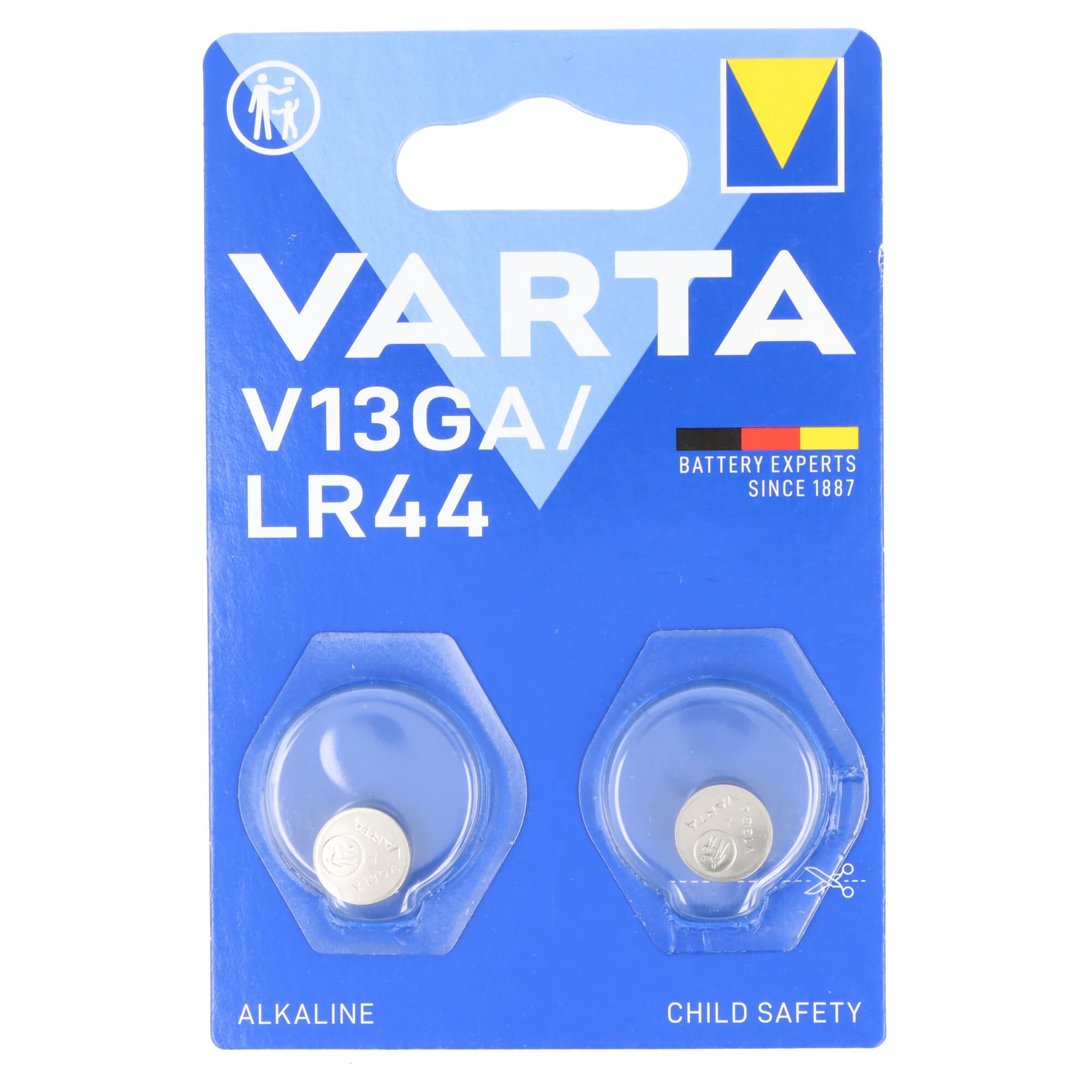 Varta Batterie Alkaline, Knopfzelle, LR44, V13GA, 1.5V Electronics, Retail Blister (2-Pack)