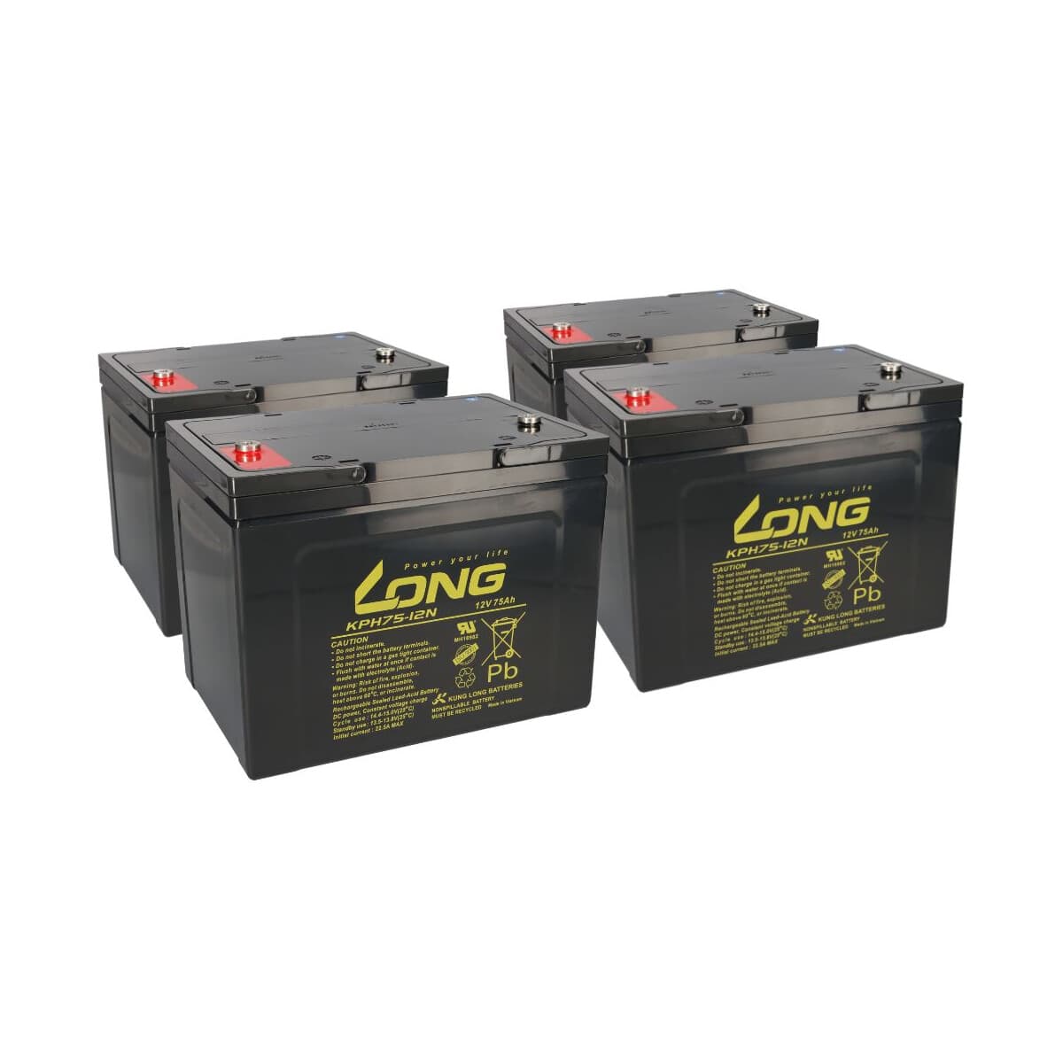 Bleiakku 4x 12V 75Ah kompatibel zu Rollstuhl E-Mobil Seniorenmobil u.a.