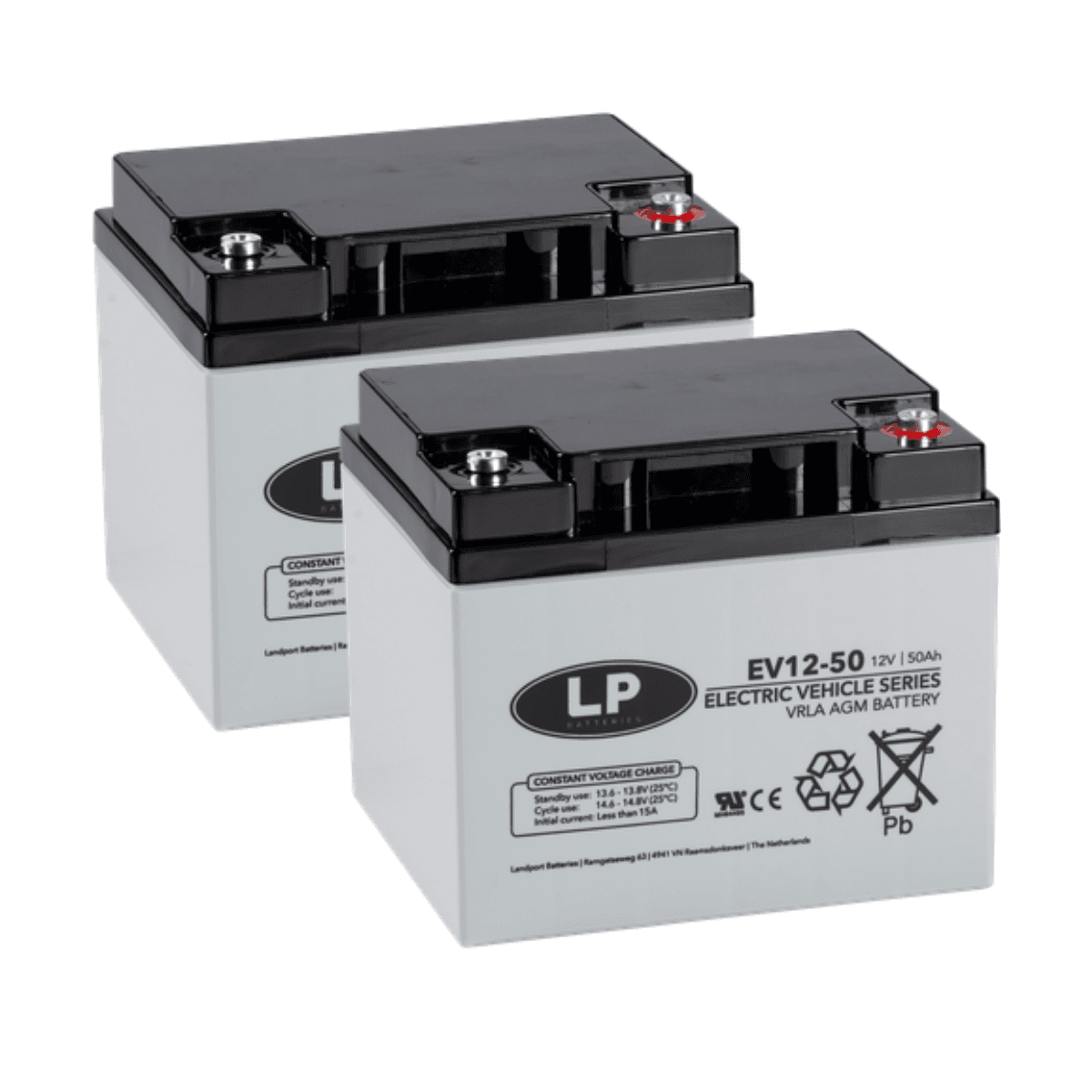 2X AGM 12V 50Ah Blei-Akku - zyklenfest kompatibel WP50-12NE MP50-12C 12LCP-50 REC50-12I