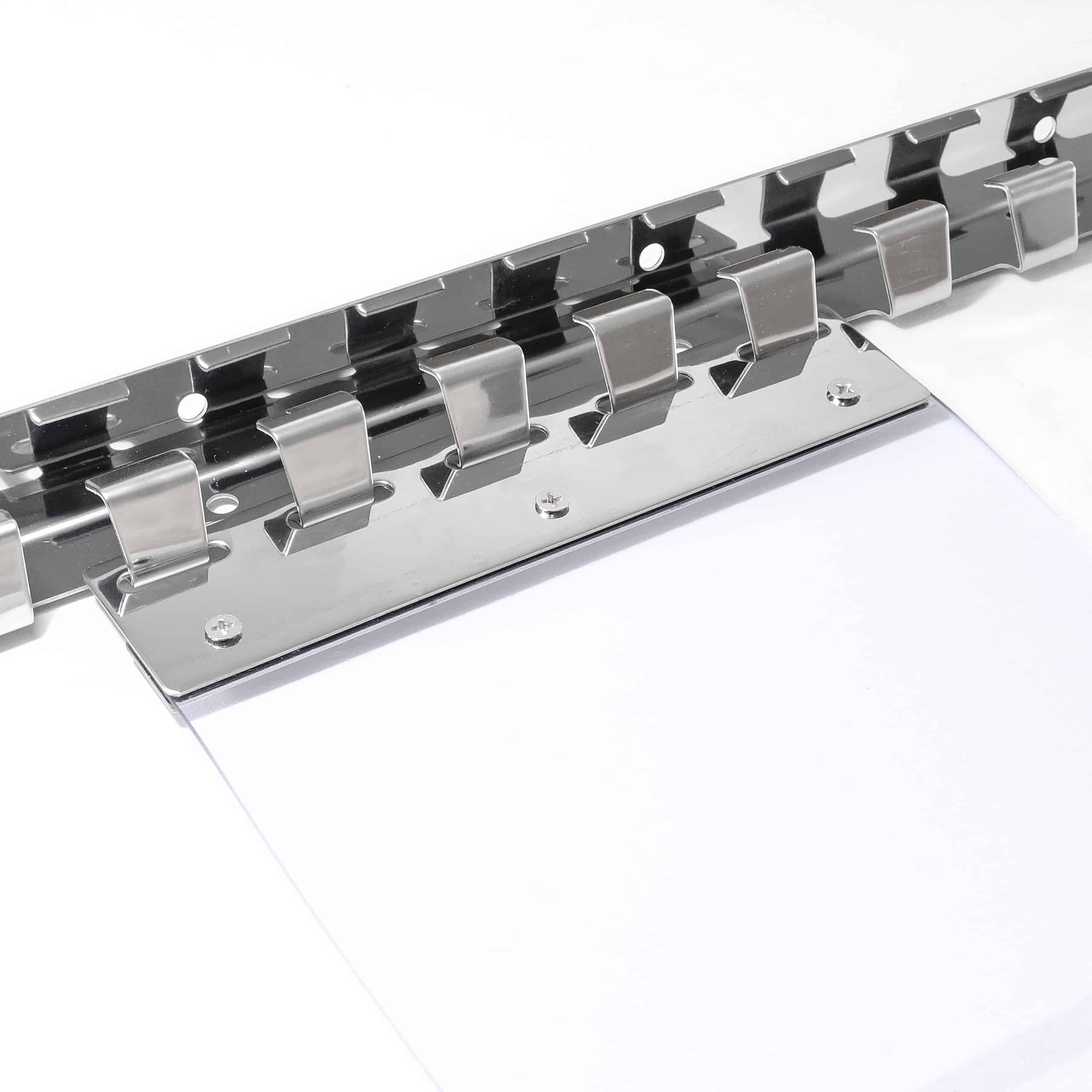 Befestigungsset L-1m Edelstahl für PVC Lamellen Breite 20cm Streifenvorhang Helltransparent