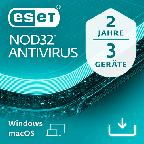 NOD32 Antivirus Vollversion Lizenz 3 Computer 2 Jahre (Download)