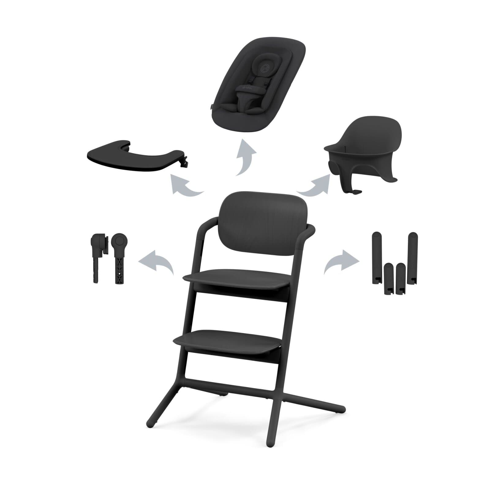 Cybex - Gold Lemo 2.0 Hochstuhl 4 in 1 Set Stunning black