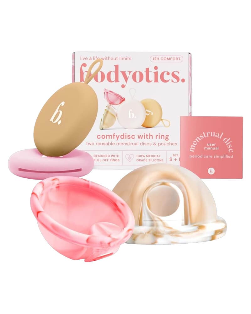 Bodyotics Comfydisc With Ring Two Reusable Menstrual Discs & Pouches
