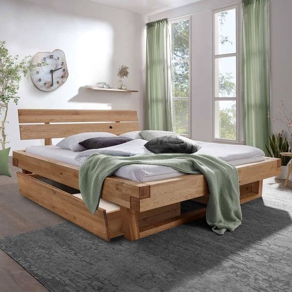 Bett Valera Wildeiche Massivholz