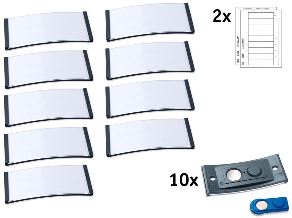 AVERY Zweckform Namensschild, 70 x 30mm, anthrazit, 10er Set