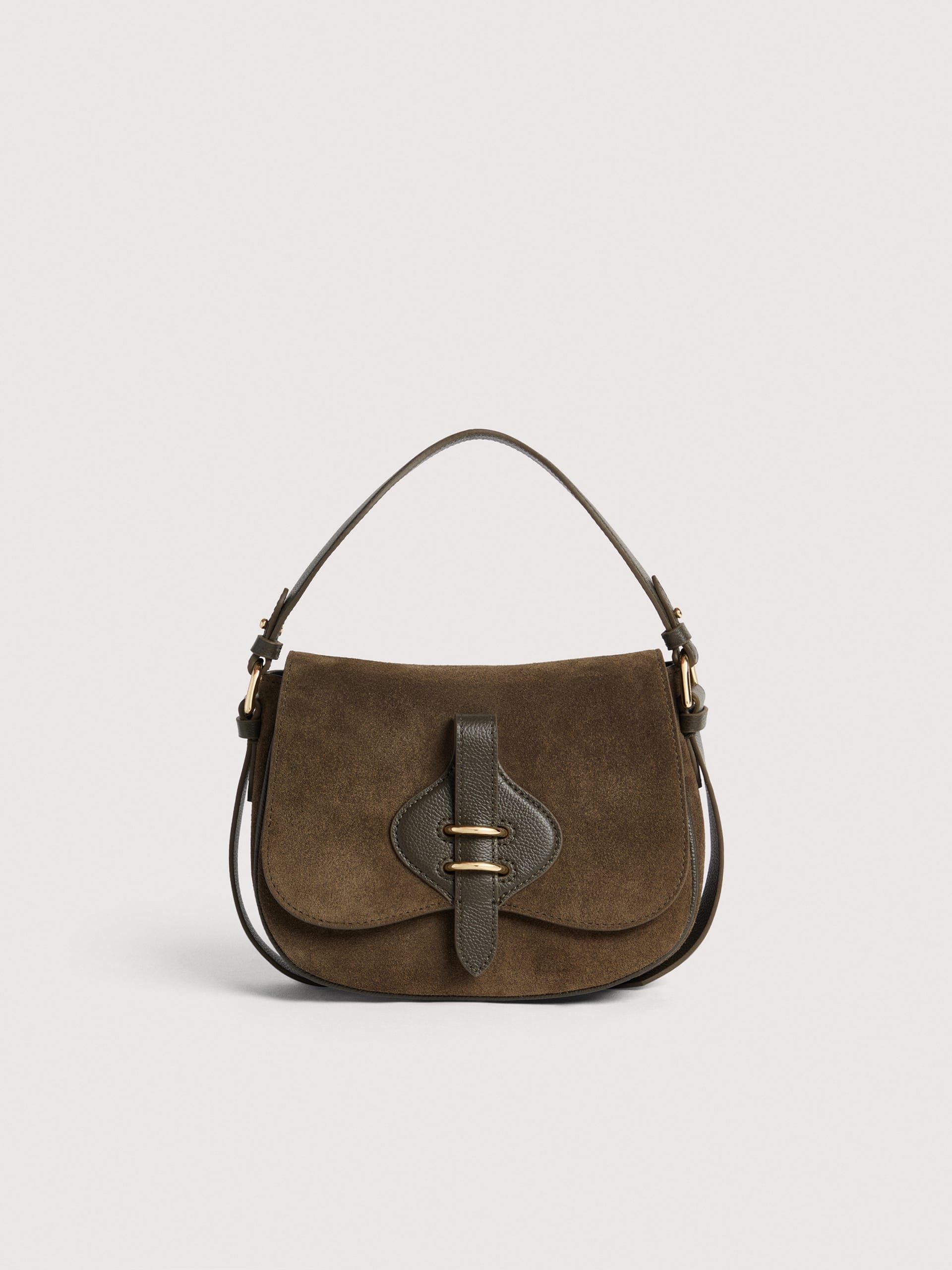 Coccinelle Henkeltasche aus Wildleder und fein genarbtem Leder Coccinelle Mavery small