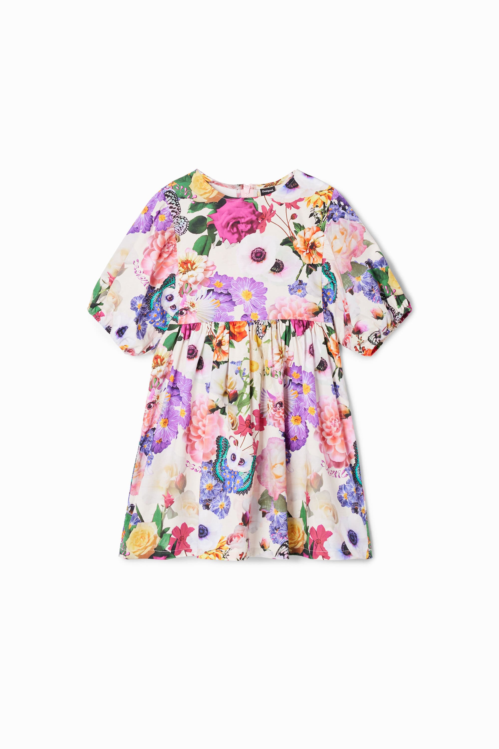 Desigual, Ausgestelltes Kleid Blumen, Baumwolle, 13/14