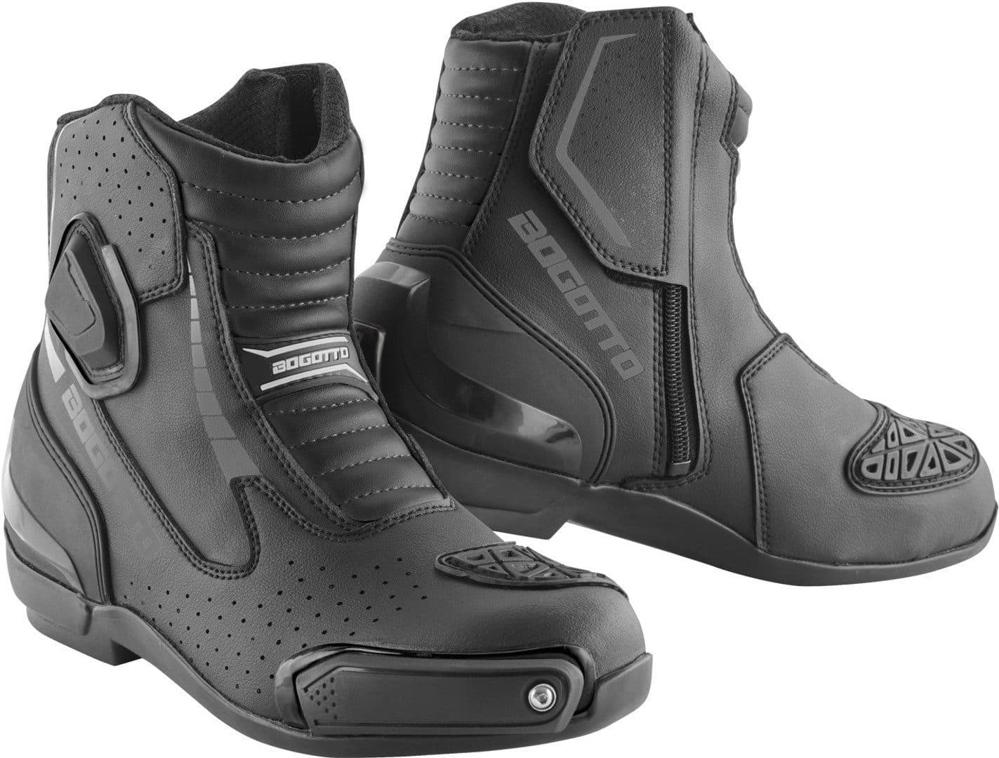Bogotto Cartagena perforierte Motorrad Stiefel, schwarz, Größe 38 für Frauen