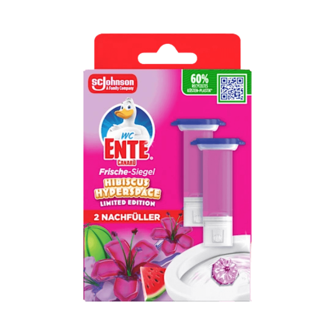 WC Ente Frische Siegel Hibiscus Hyperspace, selbsthaftend, NACHFÜLLUNGEN, 2 x 6 Gel Siegel, 72ml