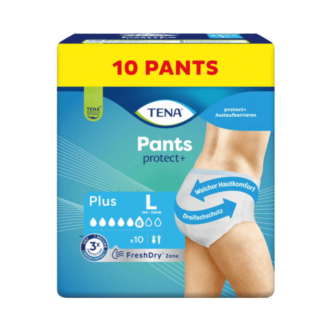 TENA Pants protect + Größe M (Hüftumfang 80 bis 100 cm), schwere Blasenschwäche, 10 Stk