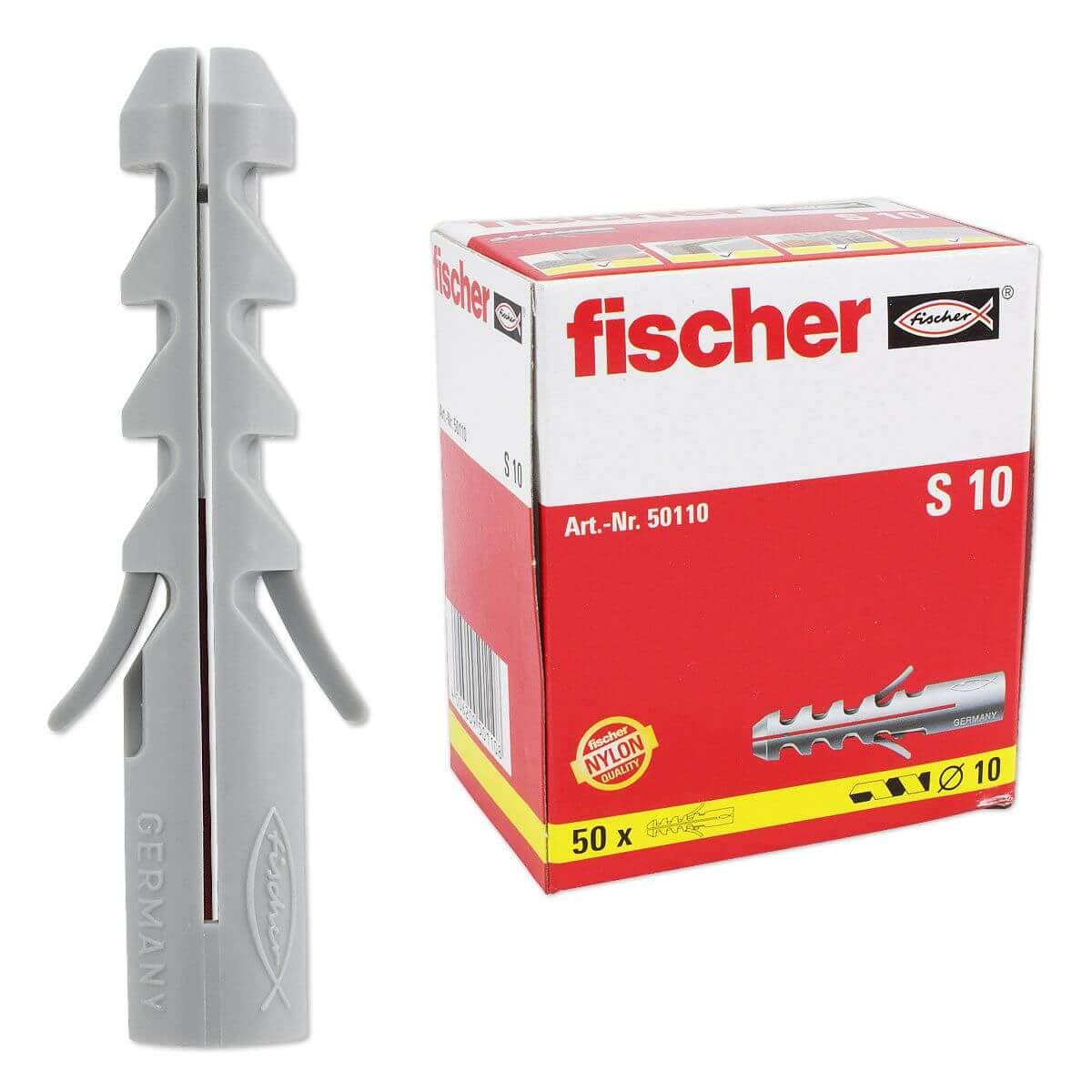 50 Stk. Fischer Dübel S 10 -40° bis +80°C