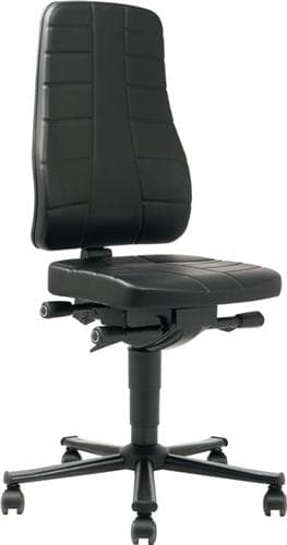Arbeitsdrehstuhl Highline, Rollen Kunstlederpolster schwarz 450-600mm BIMOS