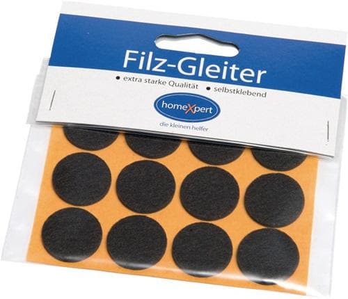 Filzgleiter 22mm Filz braun, selbstkl.