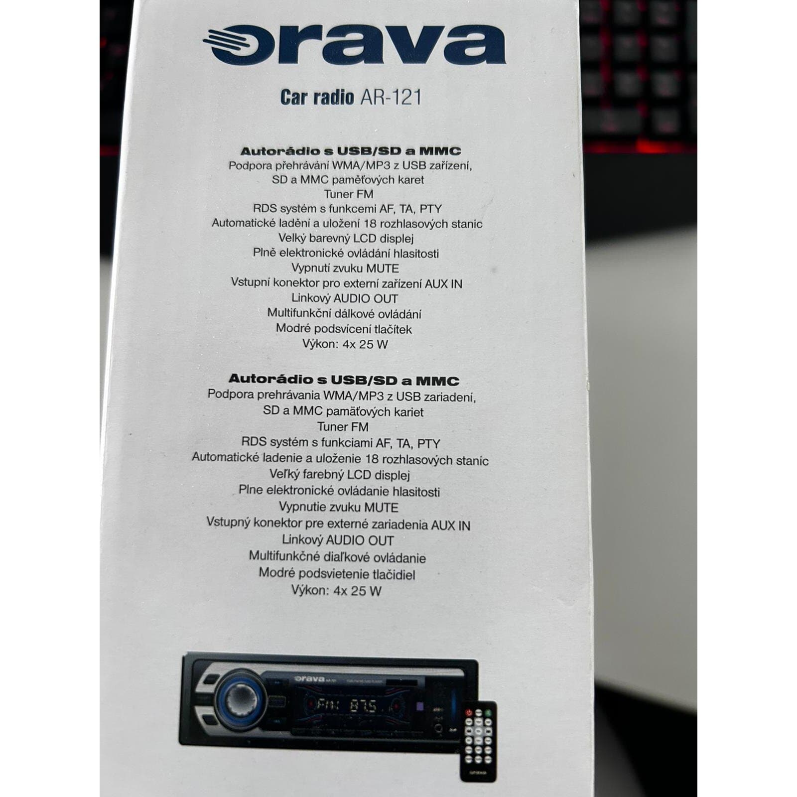 Autoradio mit Bluetooth, USB, SD, FM & 4×25 W – MP3 – Orava AR121 NEU