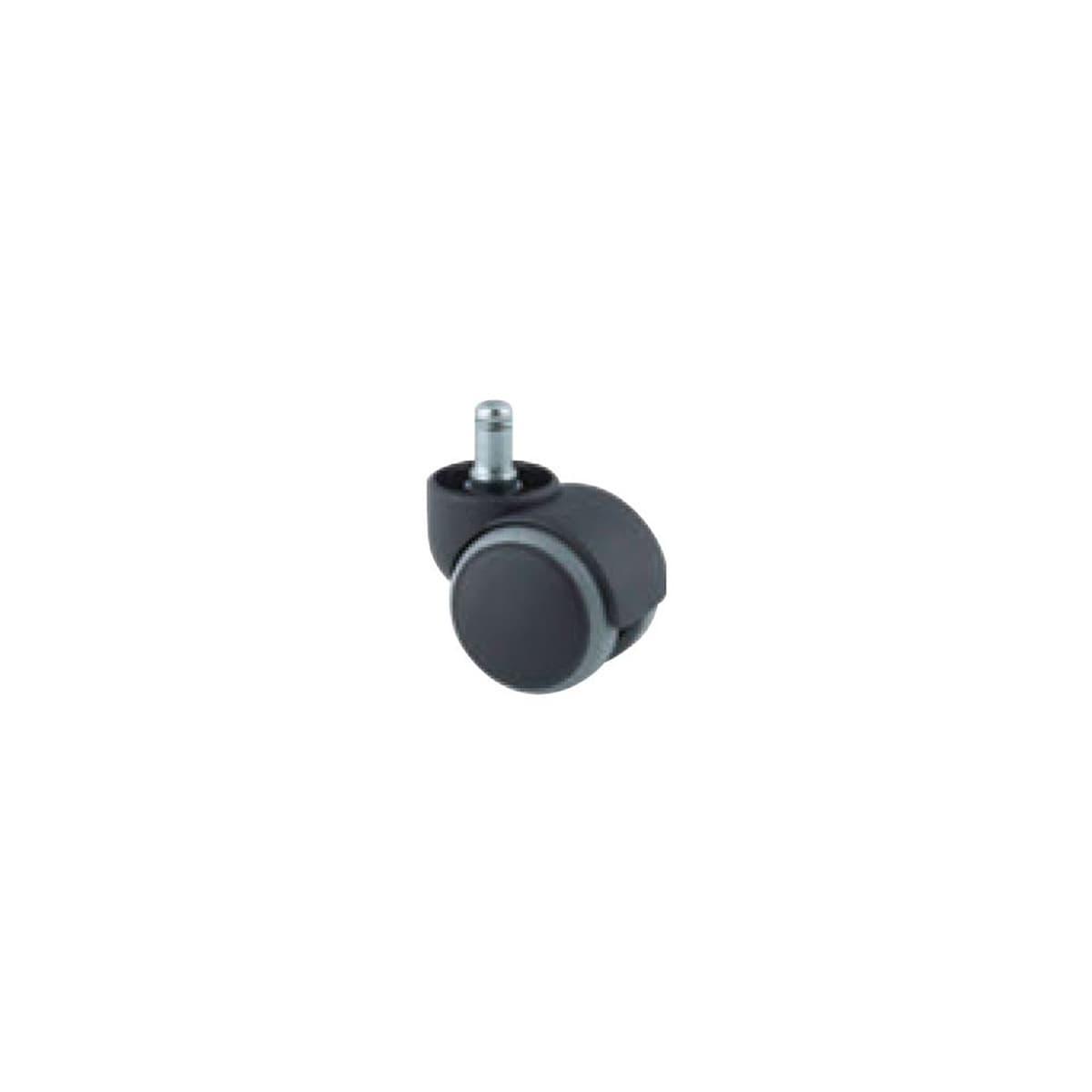 Rollen für Rollhocker und Bürostühle, Ø 50 mm, 5er Set, träglaufend, schwarz