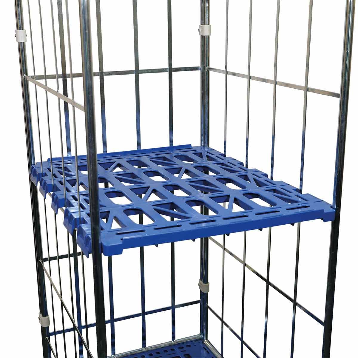 Zwischenboden Kunststoff für Rollbehälter 682 x 815 mm, 3-seitig, 150 kg, Kieselgrau