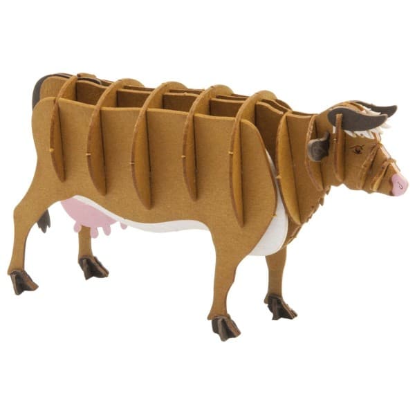 3D Papiermodell Kuh, braun