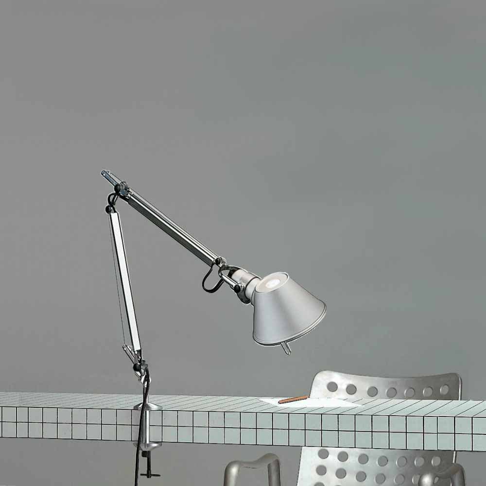 Artemide Tolomeo Micro Tavolo LED-Tischleuchte mit Klemme-Aluminium-mit LED (3000K)