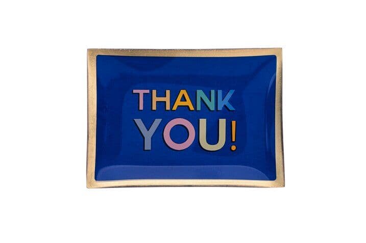 Love Plates Glasteller M Thank You blau