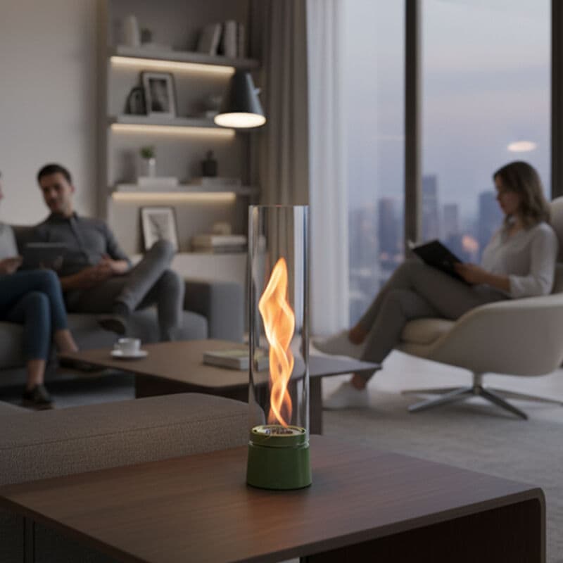 SPIN air 900 Tischfeuer Emaille grün