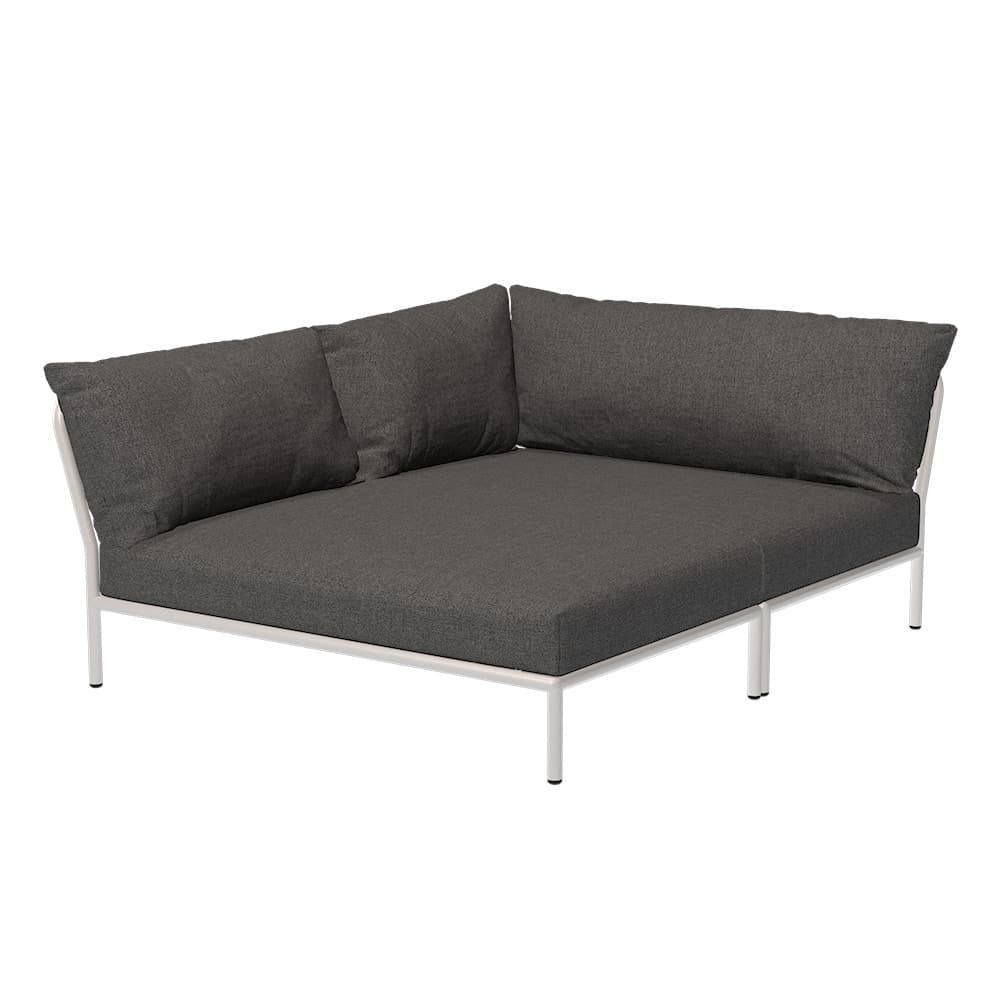 Houe LEVEL 2 Cozy Ecke, links Kissen: Dark grey. Gestell: Muted white