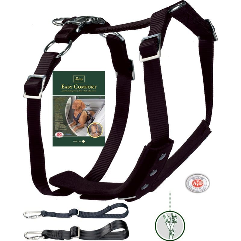 Hunter Autosicherheitsgeschirr Easy Comfort Gr. L: 60 - 75 cm, Farbe: schwarz