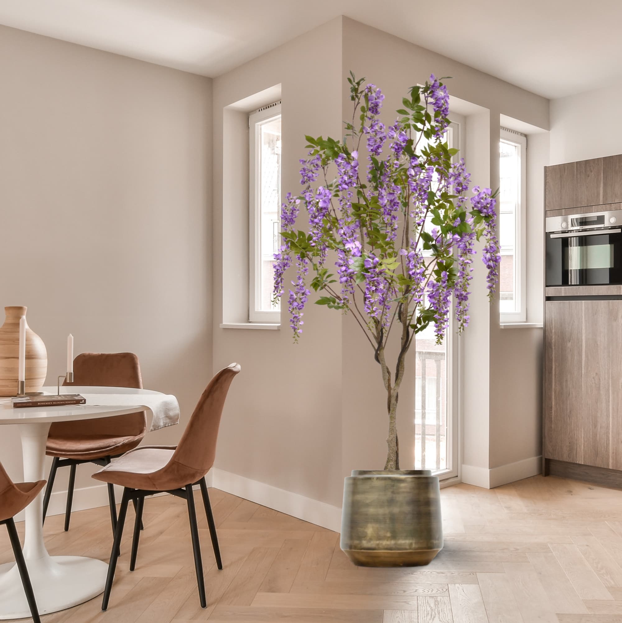 Künstlicher Wisteria-Goldregenbaum 180cm Lila