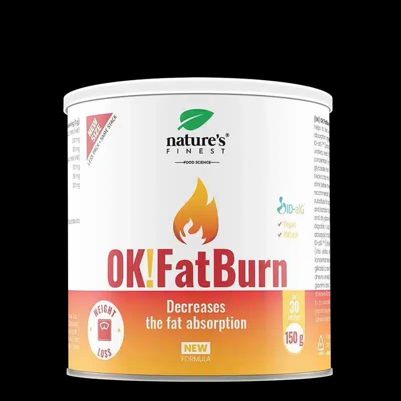 Nature's Finest OK!FatBurn | ID-alG Meeresalgenextrakt für Kohlenhydrat- und Fettverarbeitung | L‑Carnitin, L‑Tyrosin + Vitamin C für