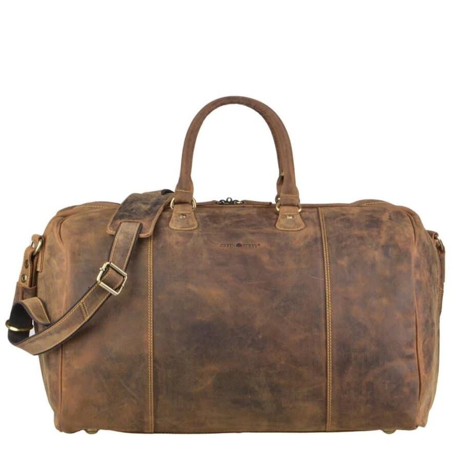 Greenburry Reisetasche Weekender Vintage XXL | Leder antikbraun