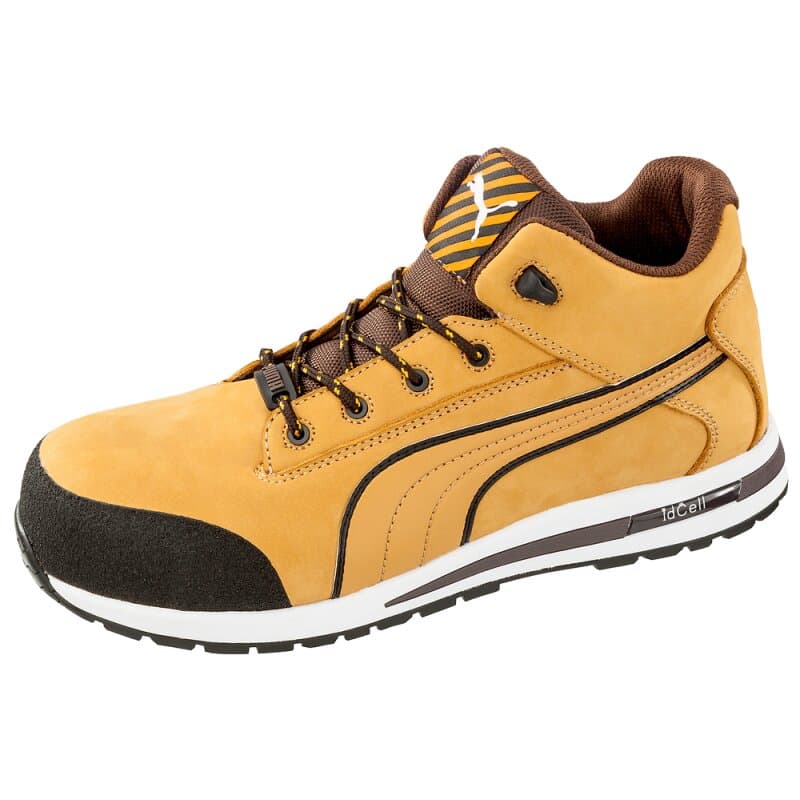 Puma DASH WHEAT MID hoher streetstyle Sicherheitsschuh S3 hellbraun Gr. 41