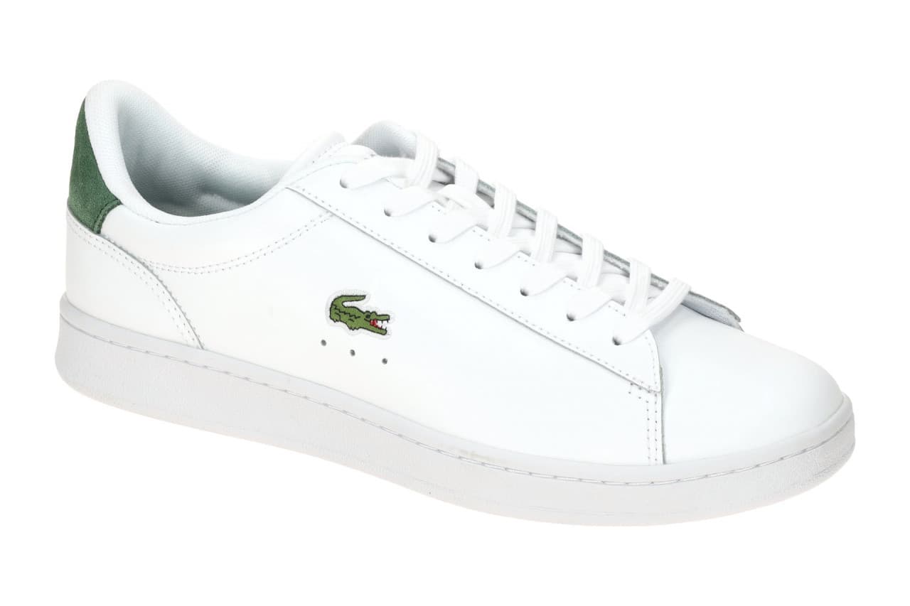 Lacoste CARNABY SET Herren Sneaker 48SMA0011 Wei?/Green Glattleder/Velourleder