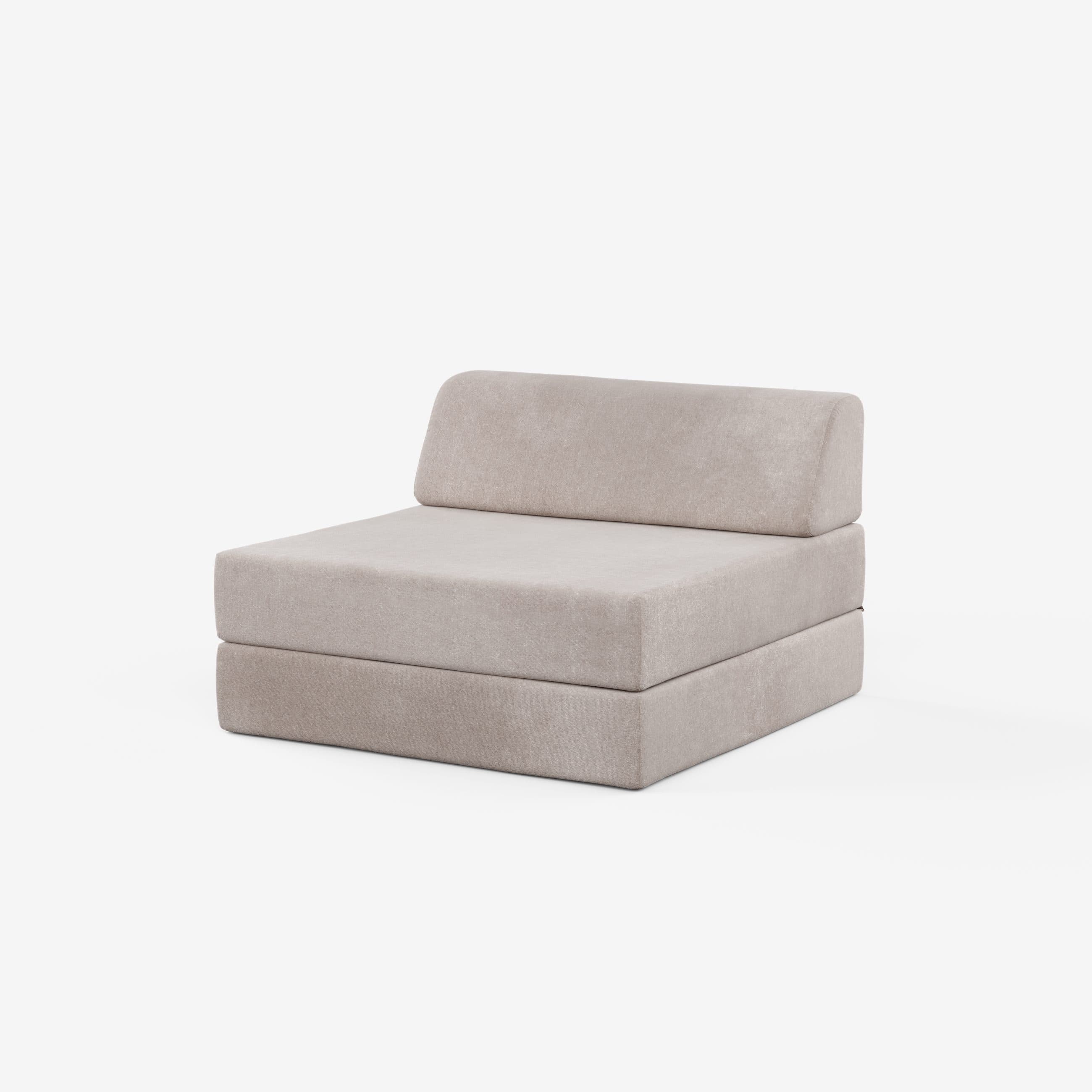 Levi Modularer Sessel mit Schlaffunktion 01 RAL3015 – Hellrosa Soft-Canvas – Steinbeige
