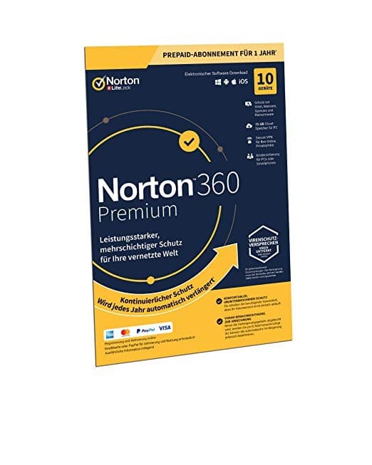 Norton 360 Premium inkl. 75 GB, 10 Geräte - 1 Jahr, Download