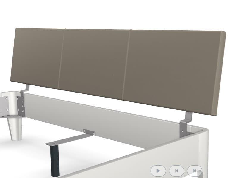 Hasena Polster Kopfteil Arora 90 cm Echtleder creta (507)