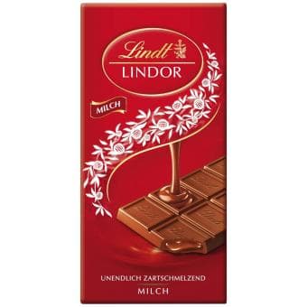 Lindt Lindor Vollmilch Tafel 100g - Vollmilch-Schokolade mit zartschmelzender Füllung - Schweizer Schokoladenkunst - Tafelschokolade. mit Füllung